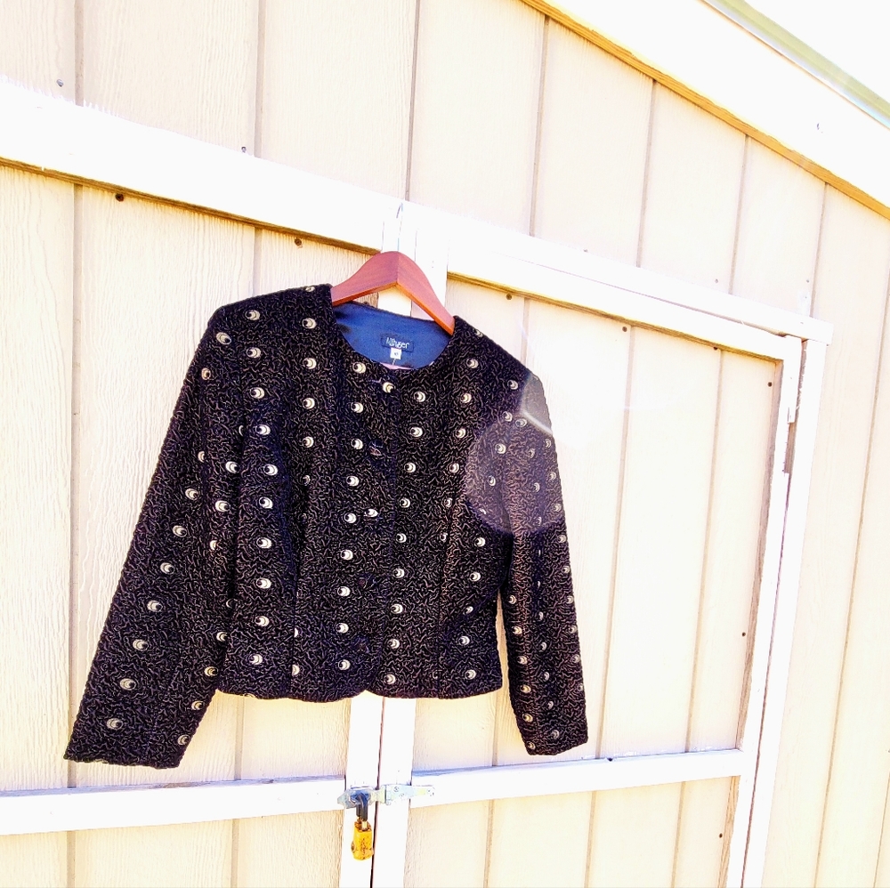 Vtg Althuser Cropped Velveteen Blazer